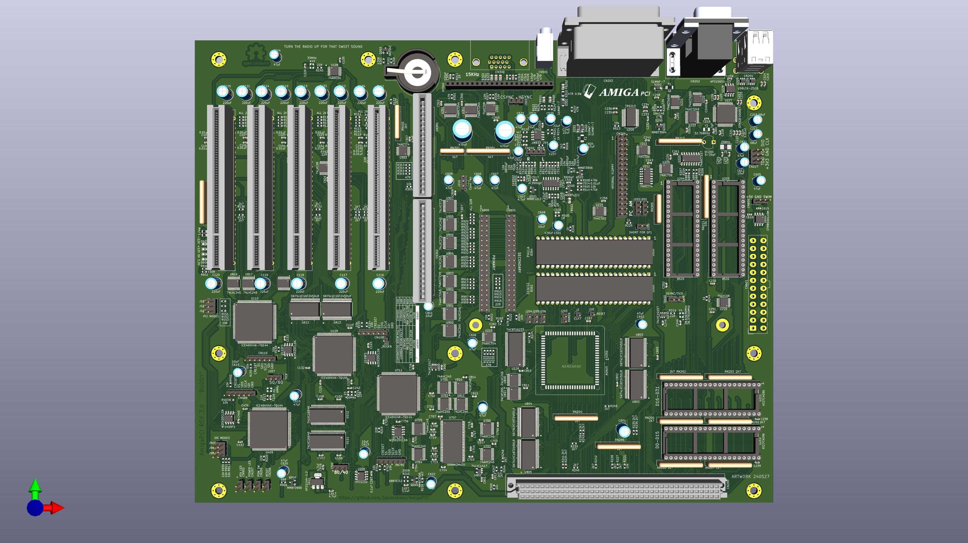 AmigaPCI Rev 6 Mainboard